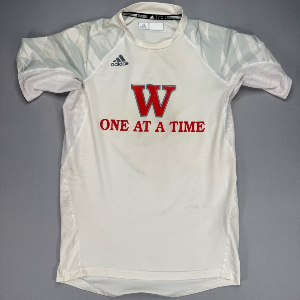 Adidas Football Practice Jersey Mens Large White Short Sleeve